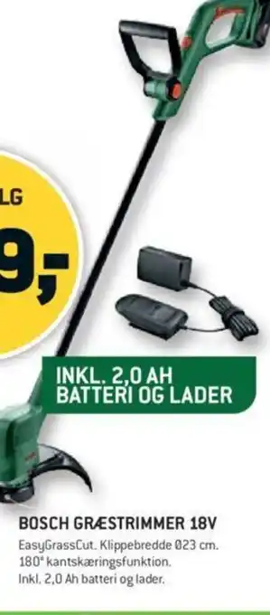 XL-BYG BOSCH GRÆSTRIMMER 18V tilbud