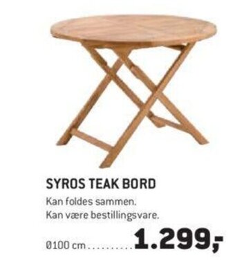 XL-BYG SYROS TEAK BORD tilbud