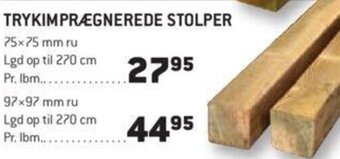 XL-BYG TRYKIMPRÆGNEREDE STOLPER tilbud
