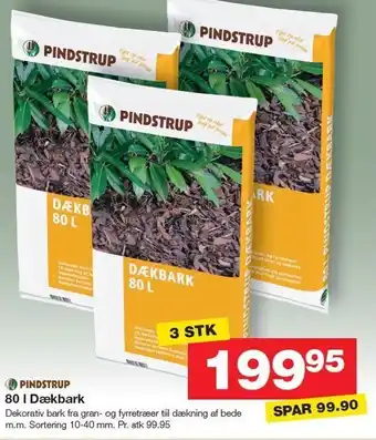 Bauhaus Pindstrup 80 l dækbark - 3 stk. tilbud