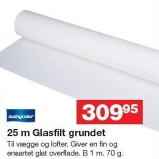 Bauhaus Swingcolor 25 m glasfilt grundet tilbud