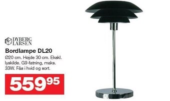 Bauhaus Dyberg larsen bordlampe dl20 tilbud