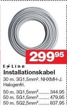 Bauhaus E-line installationskabel tilbud