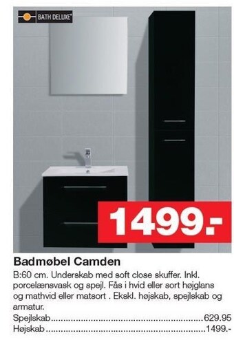 Bauhaus Badmøbel camden tilbud