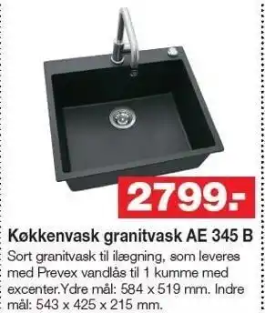 Bauhaus Køkkenvask granitvask ae 345 b tilbud