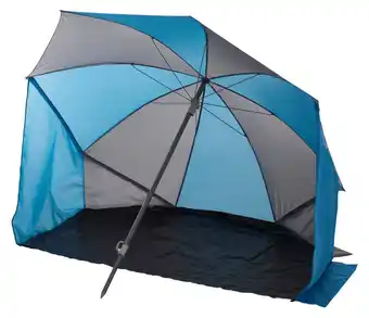 Strandparasol ø180 cm m/vindskærm blå