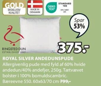 JYSK ROYAL SILVER ANDEDUNSPUDE tilbud