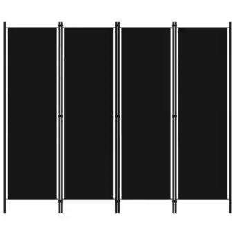 4-panels rumdeler 200 x 180 cm sort