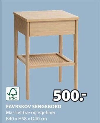 JYSK FAVRSKOV SENGEBORD tilbud