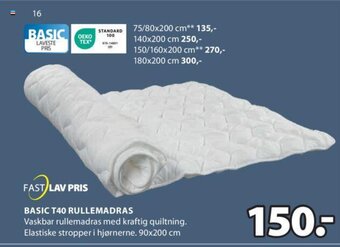 JYSK BASIC T40 RULLEMADRAS tilbud