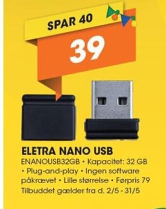 Expert ELETRA NANO USB tilbud