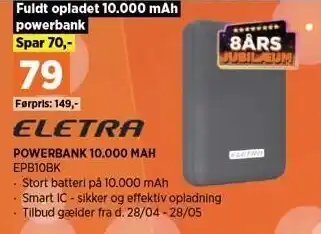 Power Eletra powerbank 10000 mah tilbud