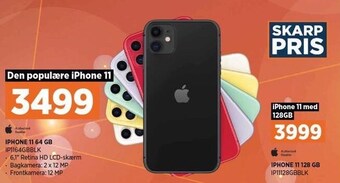 Iphone 11 64 gb el. 128 gb