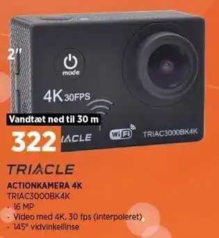 Power Triacle actrionkamera 4k tilbud