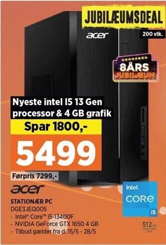 Power Acer stationær pc tilbud