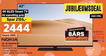 Power Nokia 43 4k android tv tilbud