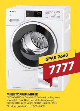 Punkt1 Miele tørretumbler tilbud
