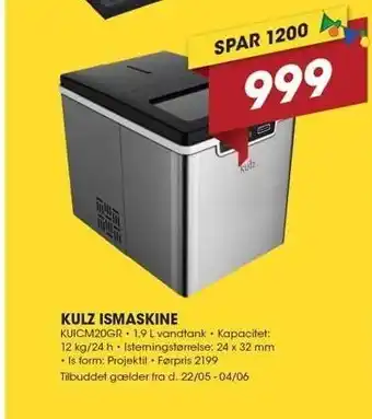 Punkt1 Kulz ismaskine tilbud