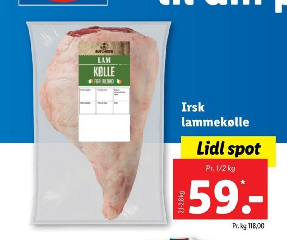 Lidl Irsk lammekølle tilbud