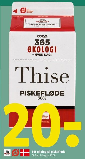 Coop 365 365 økologisk piskefløde 500 ml tilbud
