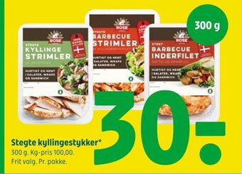 Stegte kyllingestykker