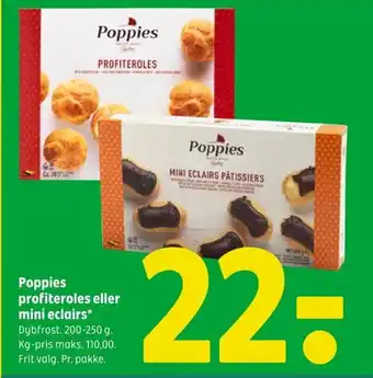 Poppies profiteroles eller mini eclairs