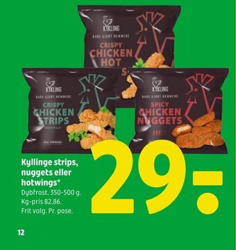 Coop 365 Kyllinge strips, nuggets eller hotwings* tilbud