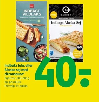 Coop 365 Indbaks laks eller Alaska sej med citronsauce tilbud