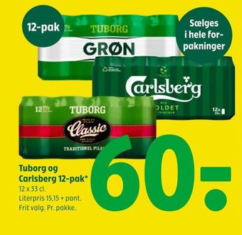 Coop 365 Tuborg og Carlsberg 12-pak tilbud