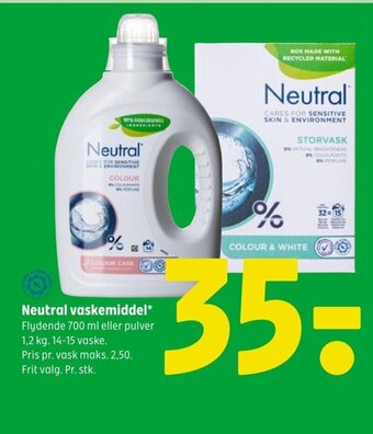 Coop 365 Neutral vaskemiddel tilbud