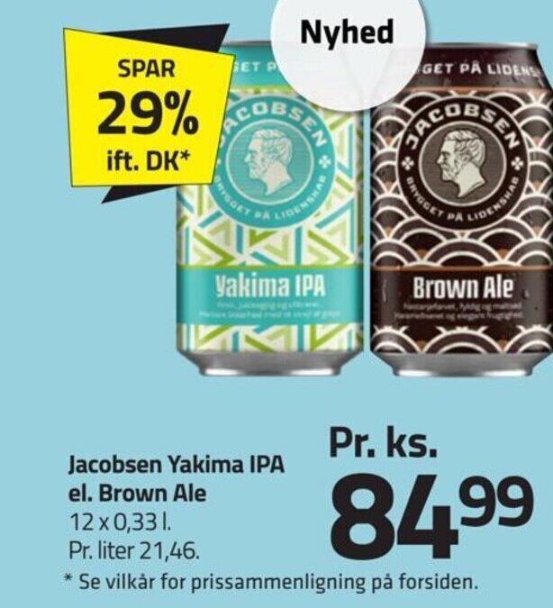 Fleggaard Jacobsen Yakima IPA el. Brown Ale tilbud
