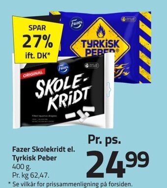 Fleggaard Fazer Skolekridt el. Tyrkisk Peber tilbud