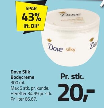 Fleggaard Dove Silk Bodycreme 300 ml. tilbud