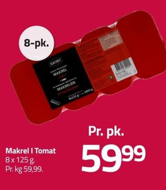 Fleggaard Makrel I Tomat 8x 125 g. tilbud