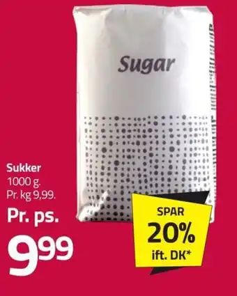Fleggaard Sukker 1000 Sukker 1000 g. Pr. kg 9,99. tilbud