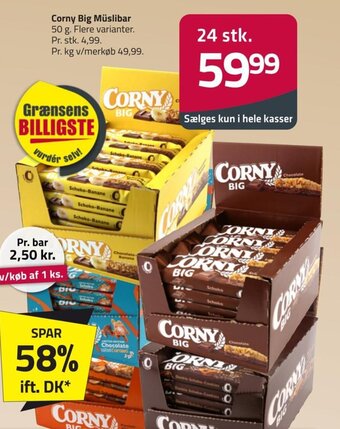 Fleggaard Corny Big Müslibar 50 g. tilbud