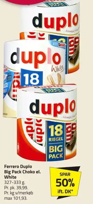 Fleggaard Ferrero Duplo Big Pack Choko el. White 327-333 g. tilbud