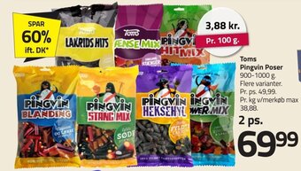 Fleggaard Toms Pingvin Poser 900-1000 g. tilbud