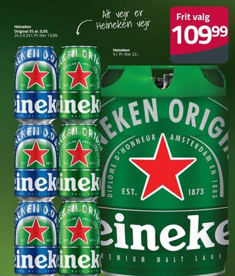 Fleggaard Heineken Original 5% el. 0,0% tilbud