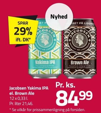 Fleggaard Jacobsen Yakima IPA el. Brown Ale tilbud