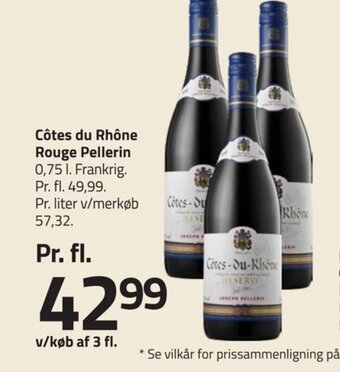 Côtes du Rhône Rouge Pellerin 0,75 l.