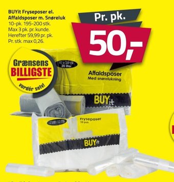 Fleggaard BUYIt Fryseposer el. Affaldsposer m. Snøreluk tilbud