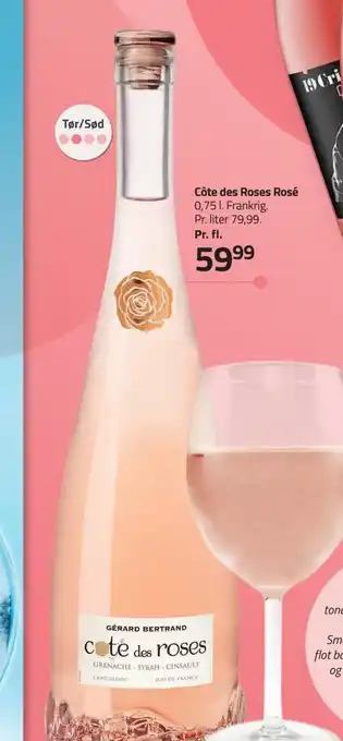Fleggaard Côte des Roses Rosé 0,75 l. Frankrig tilbud