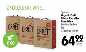 Organic Craft White, Red eller Rosé Wine