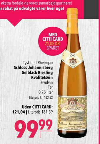 Citti Schloss Johannisberg Gelblack Riesling Kvalitetsvin tilbud