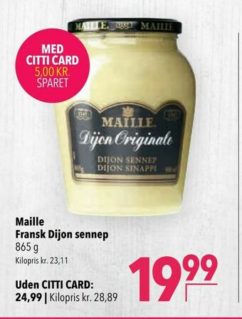 Citti Maille Fransk Dijon sennep tilbud