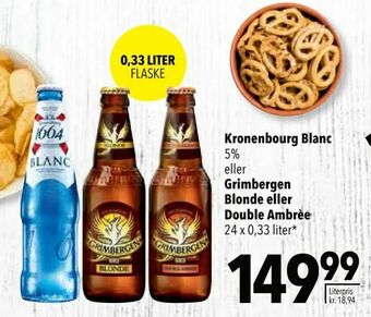 Citti Kronenbourg Blanc 5% eller Grimbergen Blonde eller Double Ambrèe tilbud