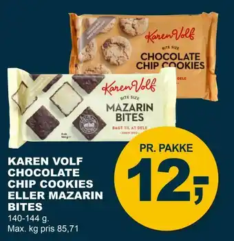 Karen volf chocolate chip cookies eller mazarin bites
