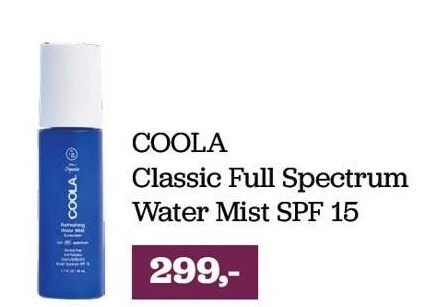 Helsemin Coola classic full spectrum water mist spf 15 tilbud