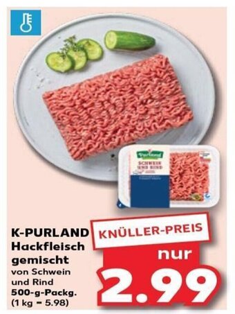 Kaufland K-PURLAND Hackfleisch gemischt tilbud